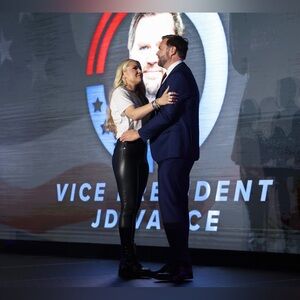 Erika Kirk and JD Vance Life Size Cardboard Cutout LAST ONE!